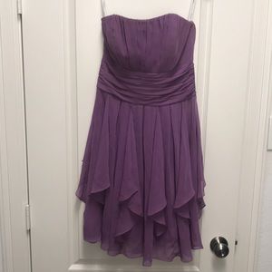 David’s Bridal strapless short dress size 6 purple